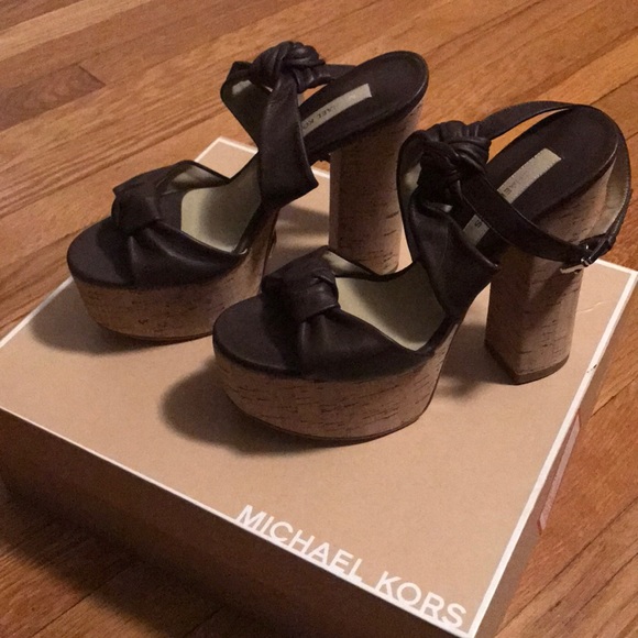Michael Kors Shoes - Michael Kors Cecily platform leather sandals 6.5